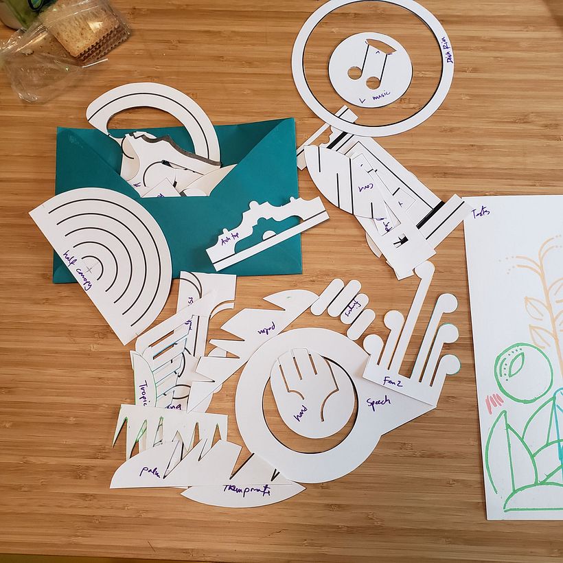 Stencils for different sections