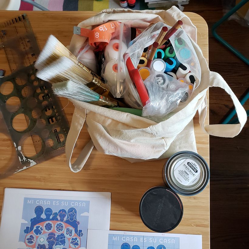 posca paint pens, extra guides and plan + 6" grid scaled prints