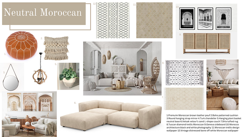 Moroccan Neutral concept board