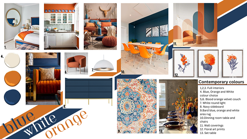 Contemporary colours concept board