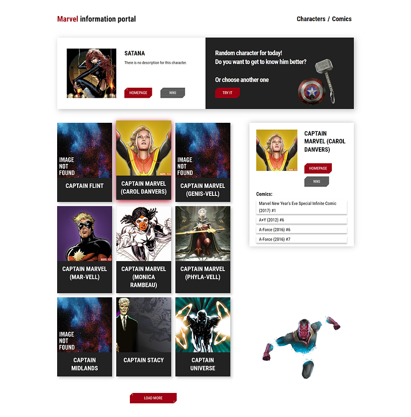 Marvel App (React) 1