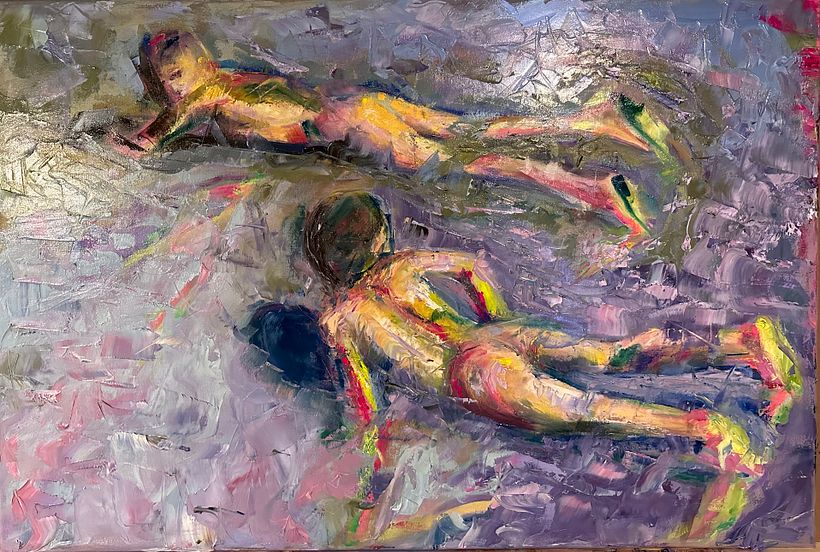 boys on the beach, after Sorolla