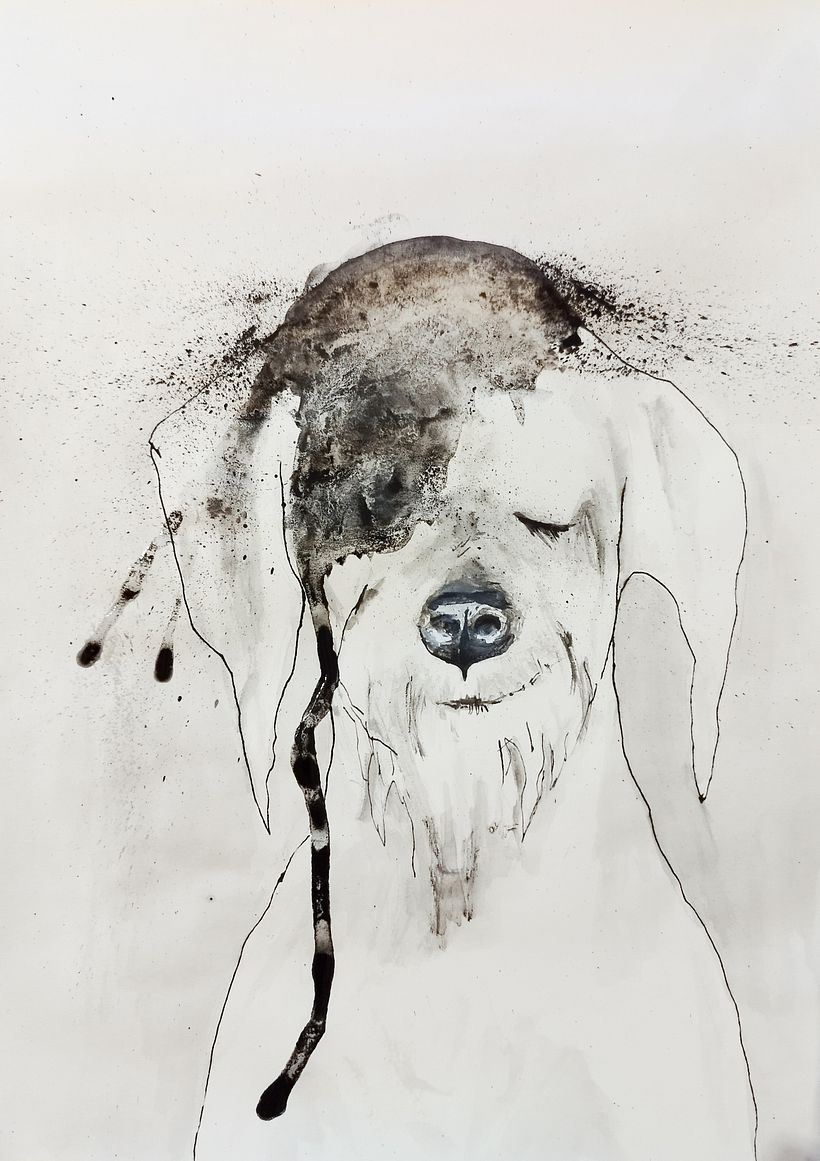 Trying something new. Ink, water, ink nib pen.