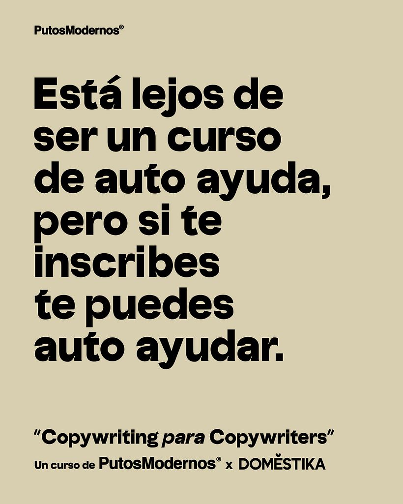 "Copywriting para Copywriters" un cusso de PutosModernos y Domestika 1