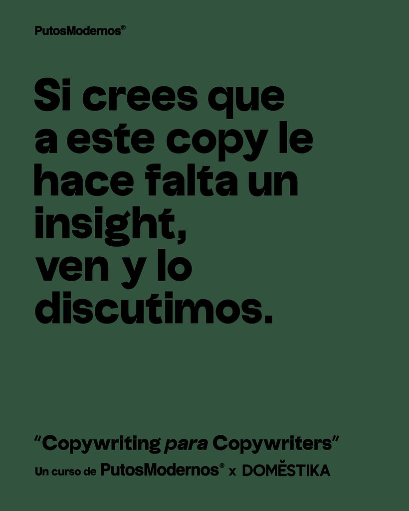 "Copywriting para Copywriters" un cusso de PutosModernos y Domestika 5