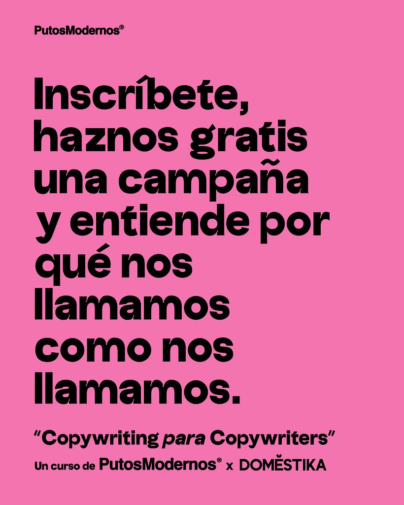 "Copywriting para Copywriters" un cusso de PutosModernos y Domestika 9