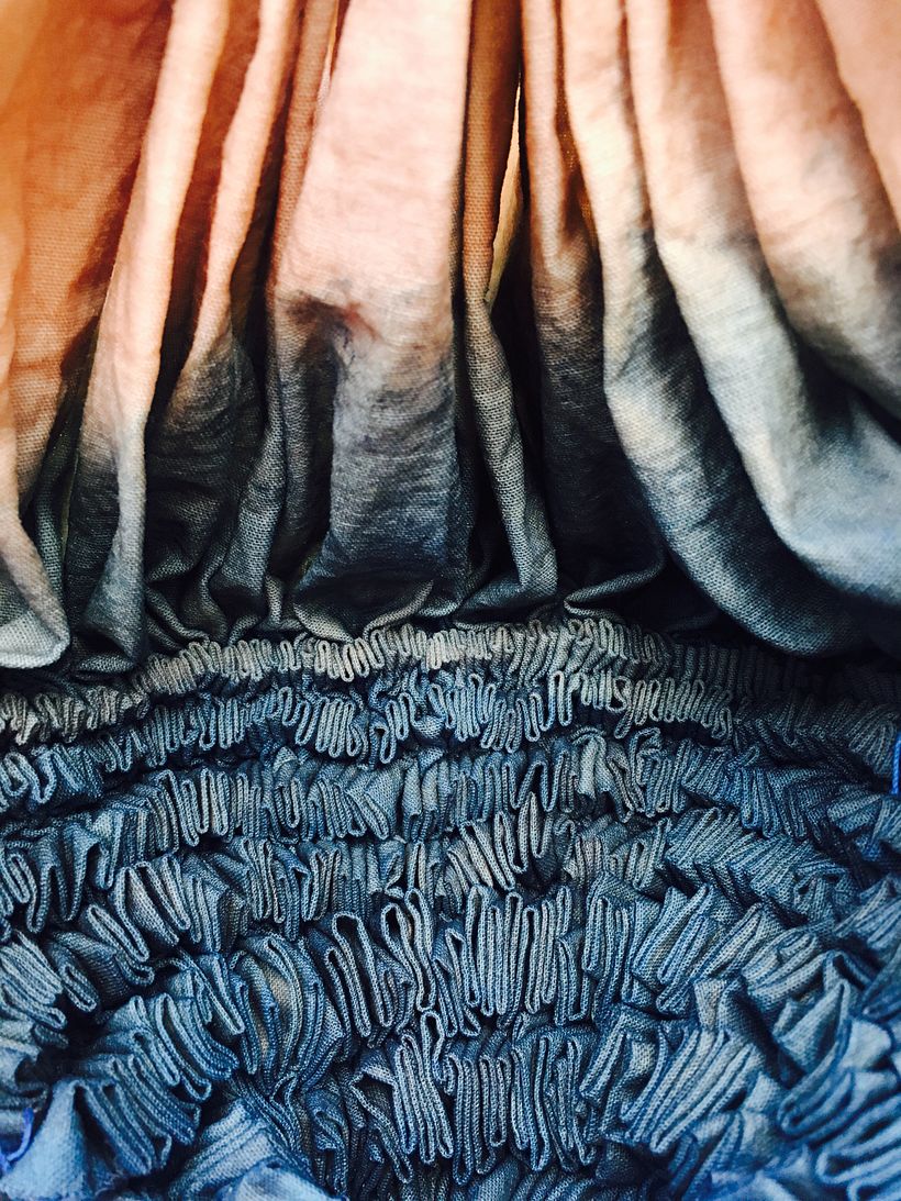 Detalle de lienzo teñido 