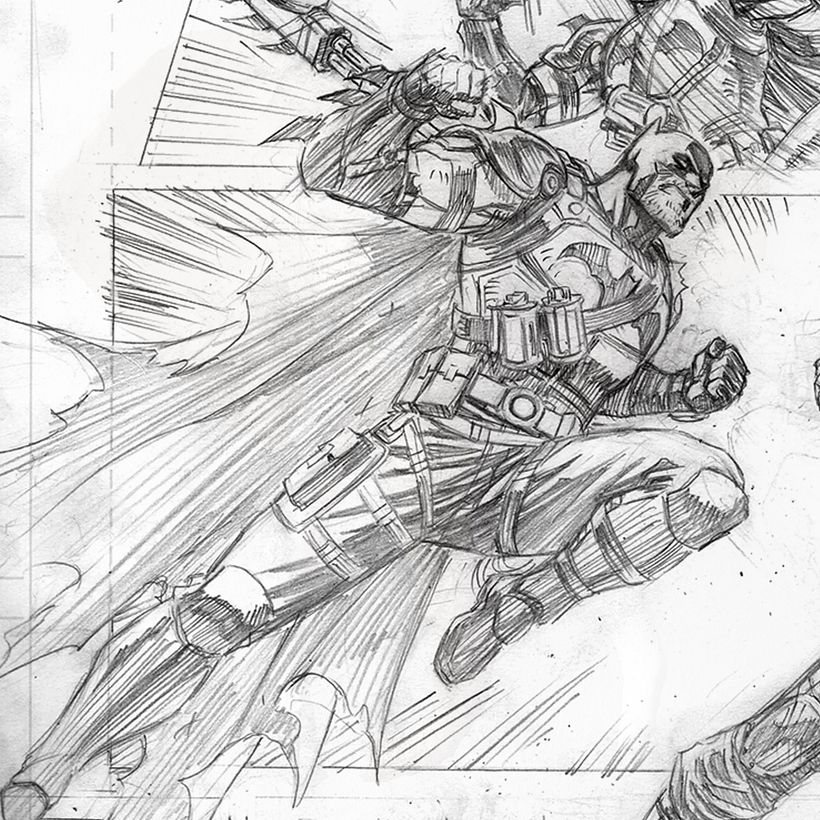 Pencils by Reilly Brown for Batman/Fortnite #3 (Haz click en la imagen para ampliarla).