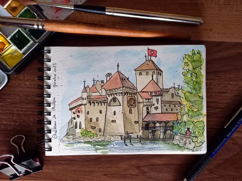 Memories from a recent trip to Switzerland, where I had the chance to visit the beautiful Châteux de Chillon, near Montreux.