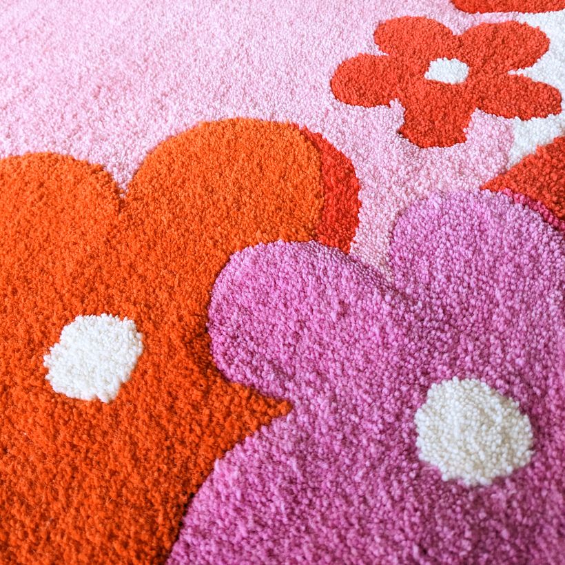Oversized flower power rug - Artesanía
