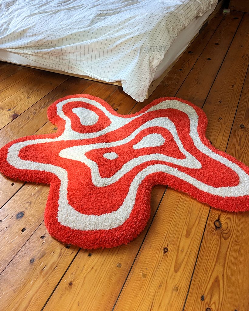 Squiggly psychedelic rug 1