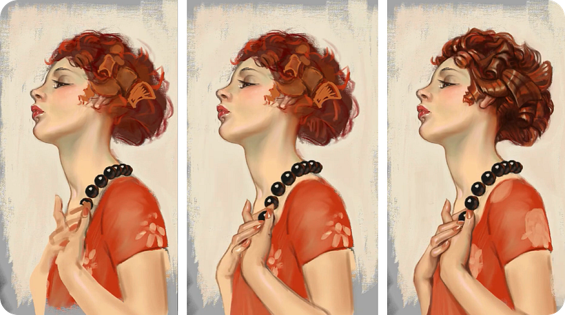The hair and midtones were very challenging.