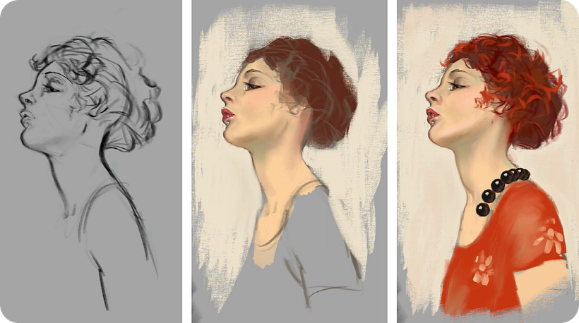 Starting this piece, I focused on the anatomy.