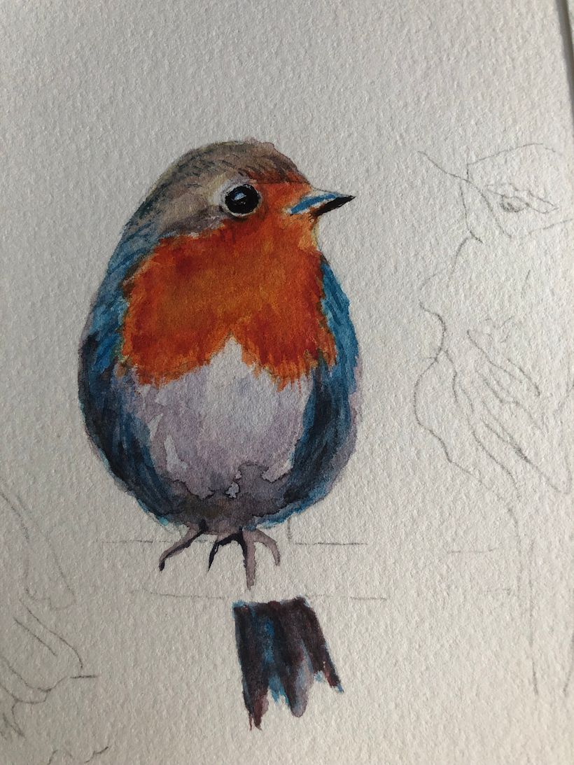 My project for course: Artistic Watercolor Techniques for Illustrating Birds 3