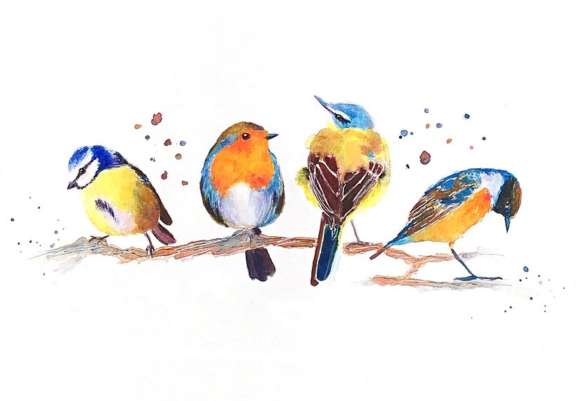 My project for course: Artistic Watercolor Techniques for Illustrating Birds 9