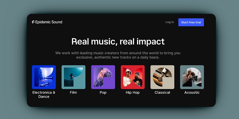 Epidemic Music web para descargar efecto de sonido