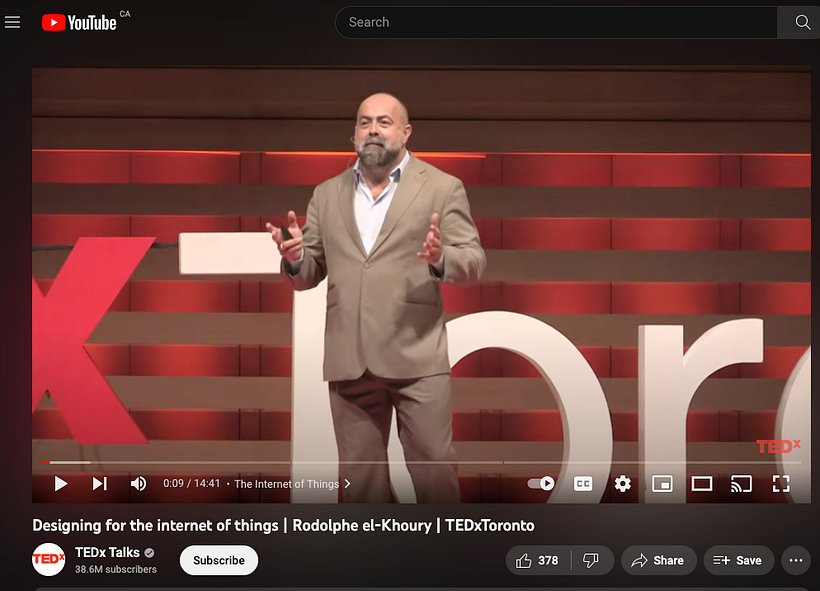 Rodolphe el-Khoury - Architecture Using IOT - https://www.youtube.com/watch?v=tcUvg9jcfG8