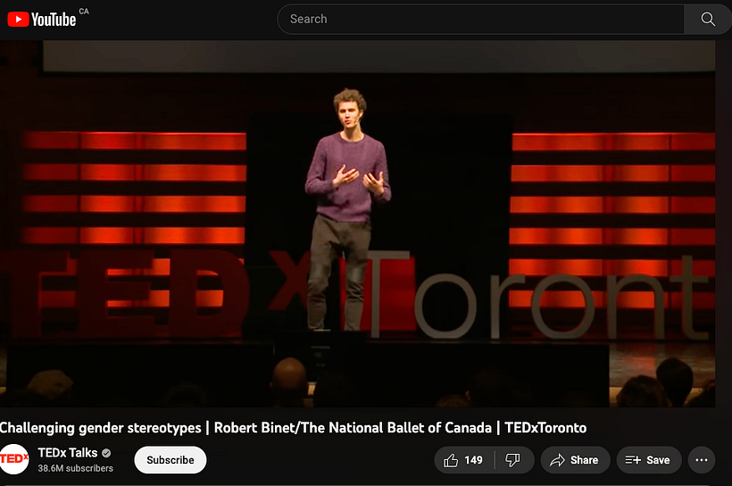 Robert Binet - Associate Choreographer, National Ballet of Canada - https://www.youtube.com/watch?v=96Eiat7OdFQ
