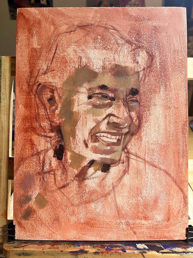 Primeros tonos. Acá caigo en la cuenta de que tal vez he usado una base muy oscura.