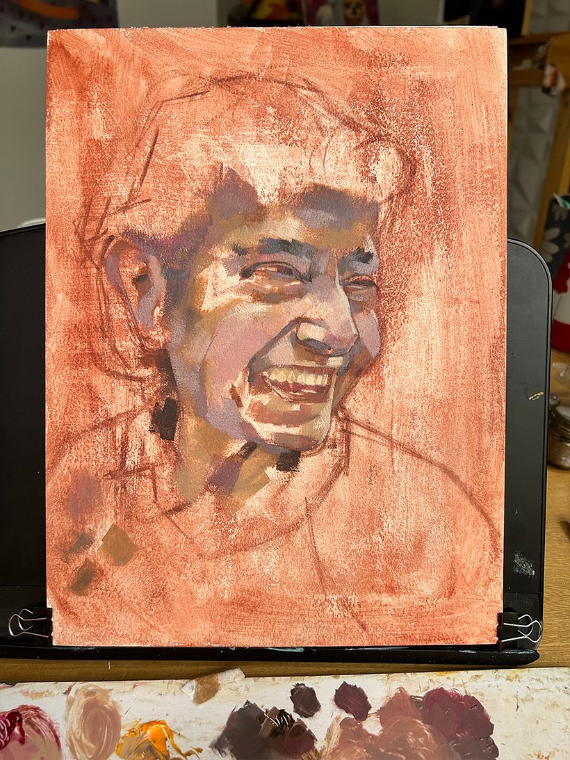 Mi proyecto del curso: Retrato con pintura al óleo: explora la luz y las sombras 5