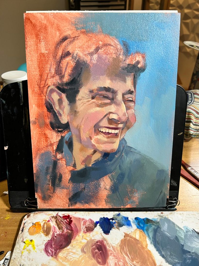 Mi proyecto del curso: Retrato con pintura al óleo: explora la luz y las sombras 8