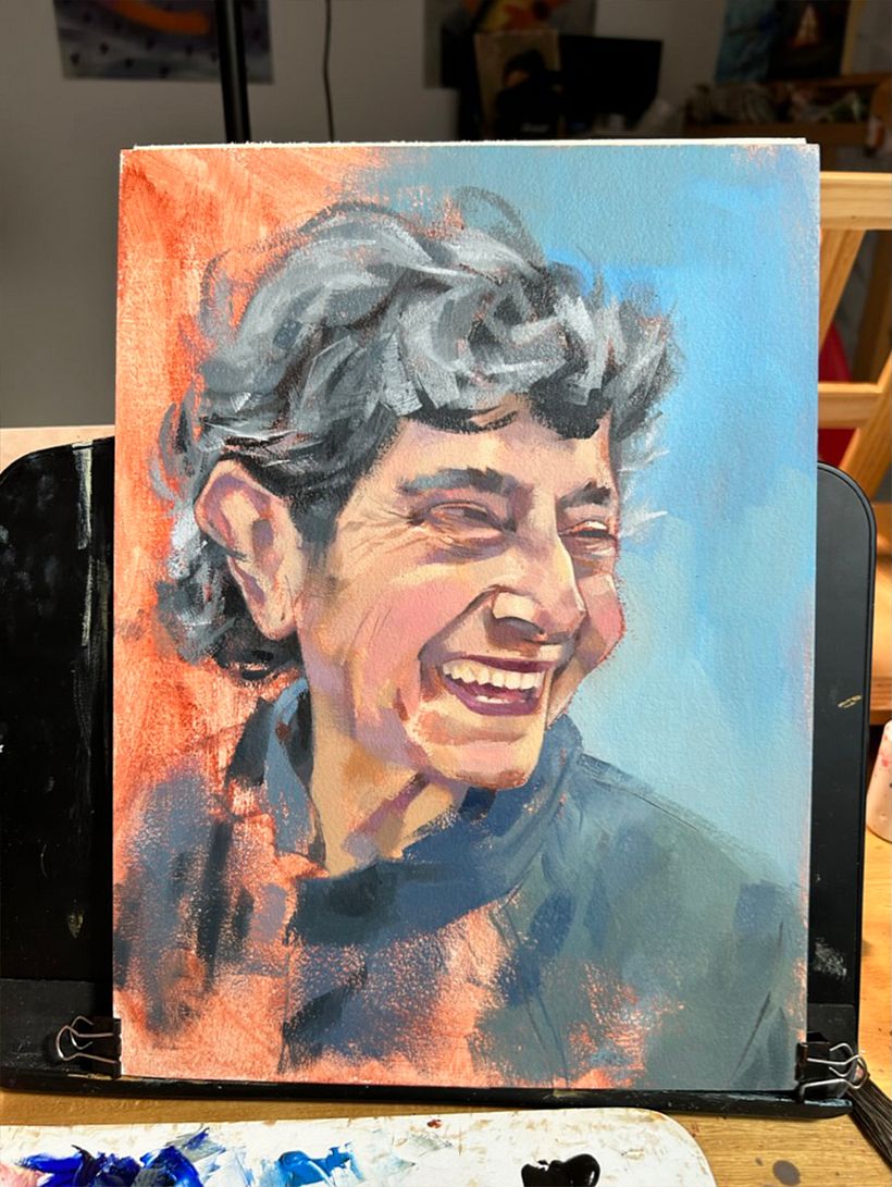 El pelo ondulado es otro reto, decido usar planos.