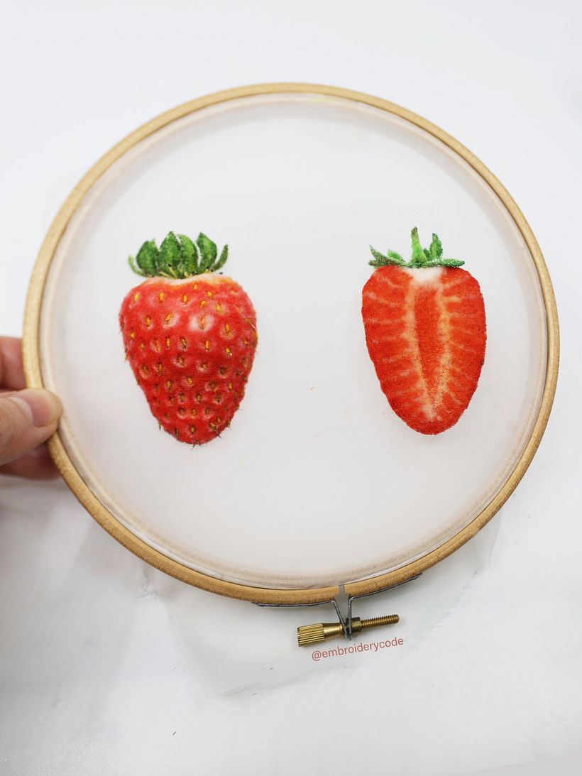 Realistic fruit embroidery 2