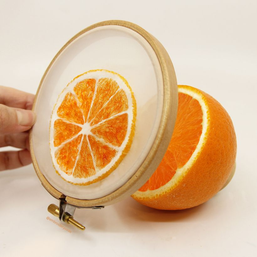Realistic fruit embroidery 3