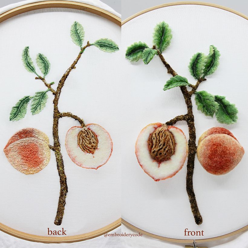 Realistic fruit embroidery 6