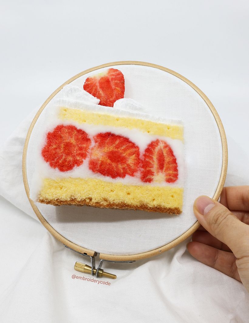 Realistic dessert and snack embroidery  4