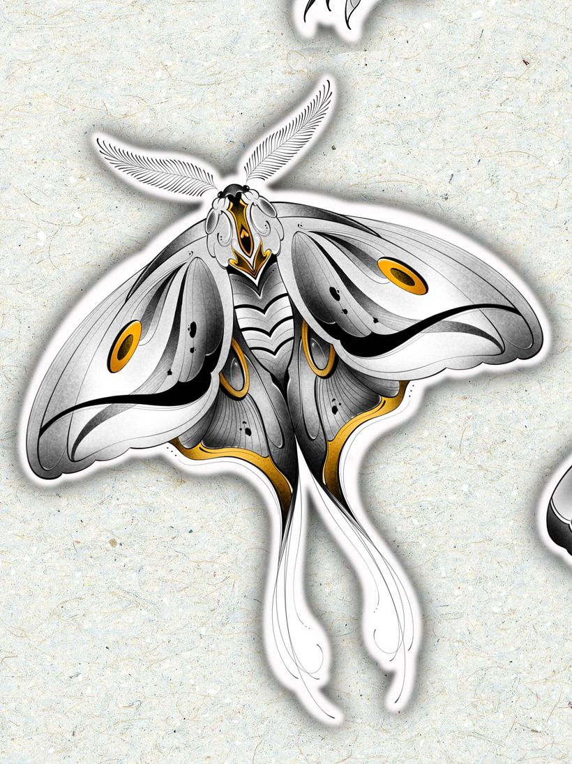 Meu projeto do curso: Design de tatuagem com efeitos dourados no Procreate 1