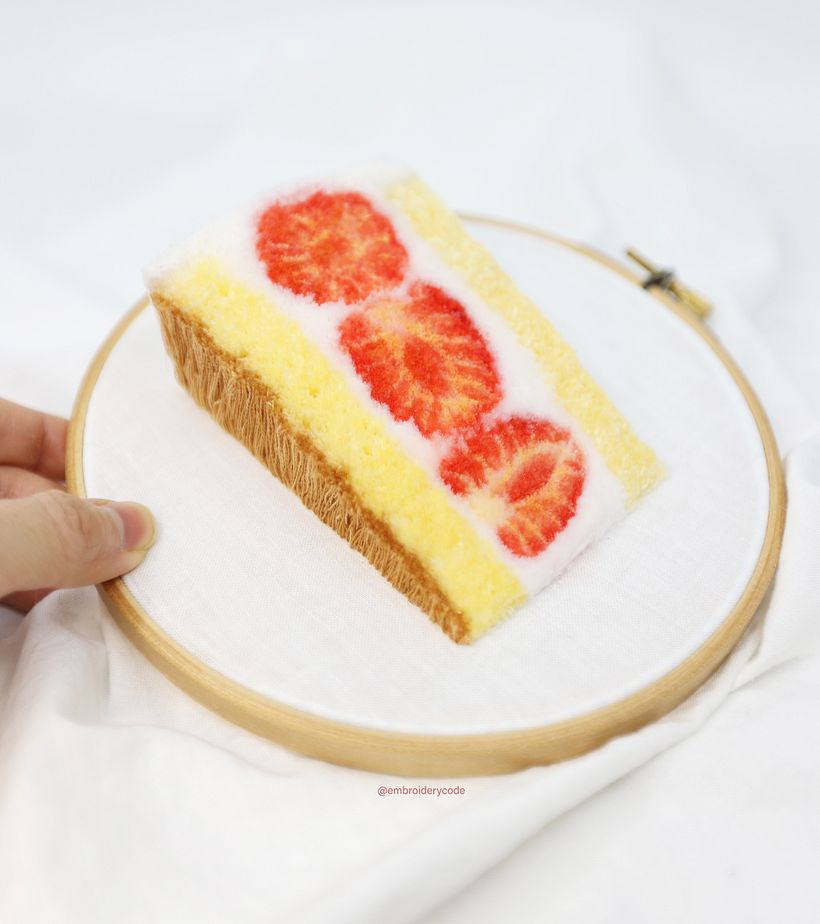 Realistic dessert and snack embroidery  3