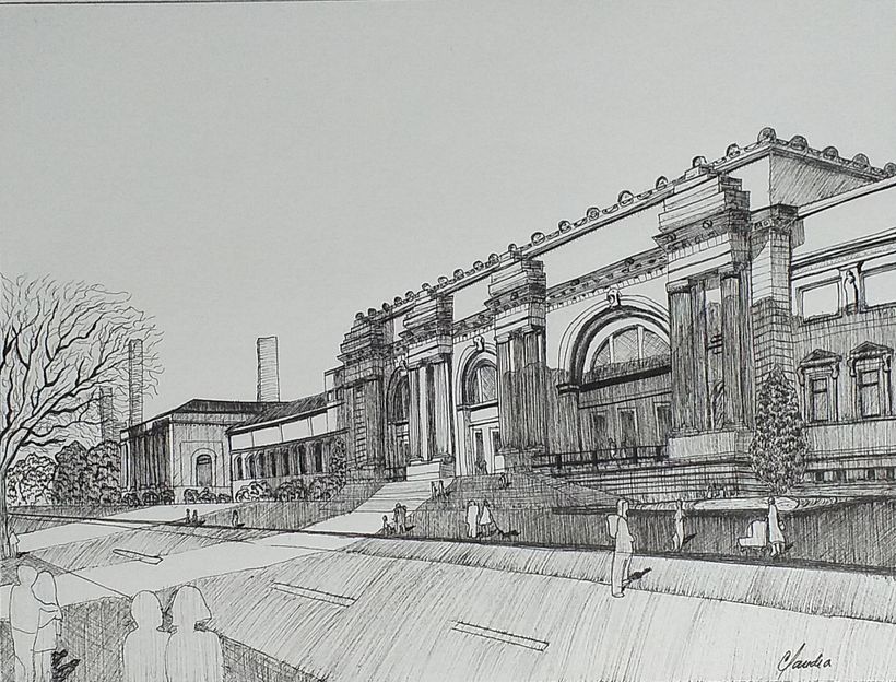 Mi proyecto del curso: Dibujo arquitectónico urbano con tinta 3