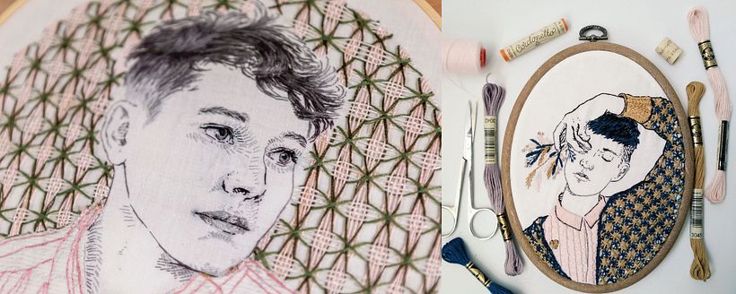 Retratos en bordado