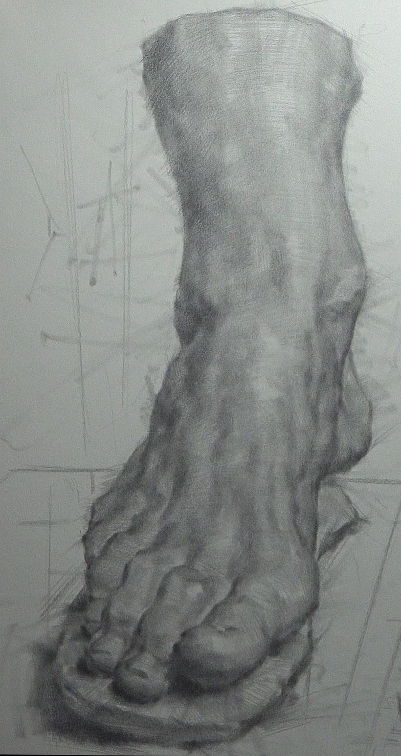 observational foot drawing