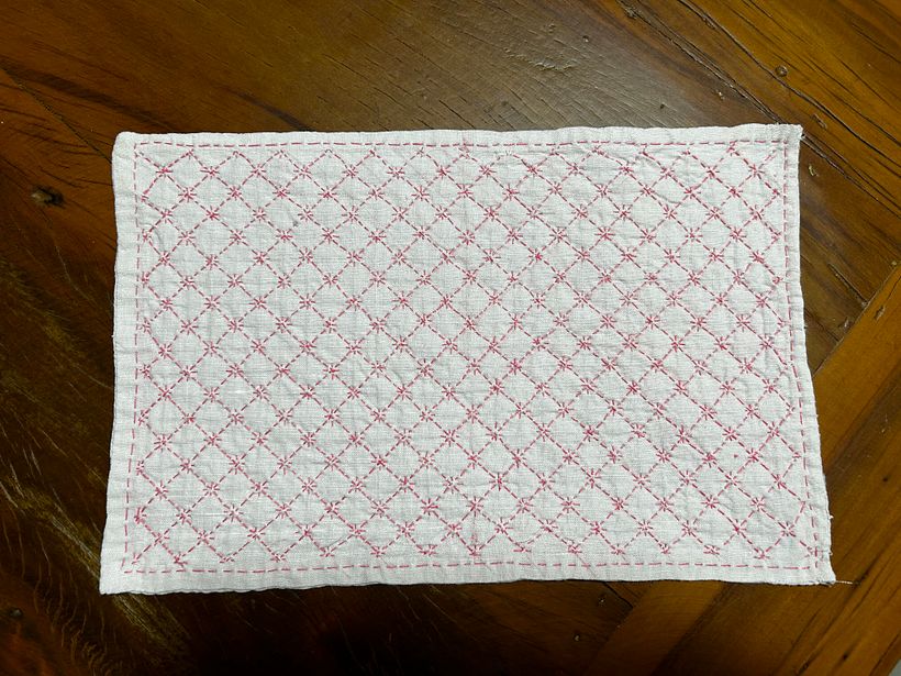 Toalhinha de bandeja em Sashiko lado direito