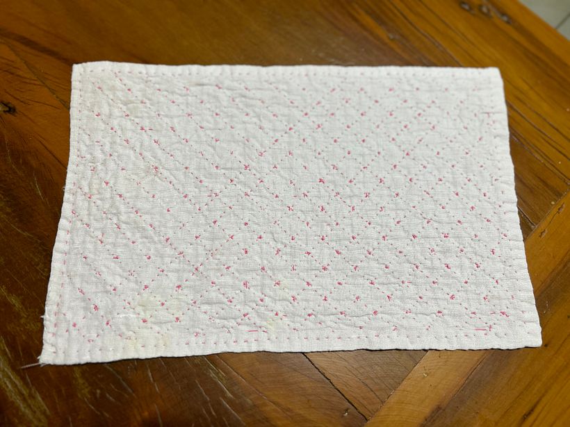 Toalhinha de bandeja Sashiko lado avesso