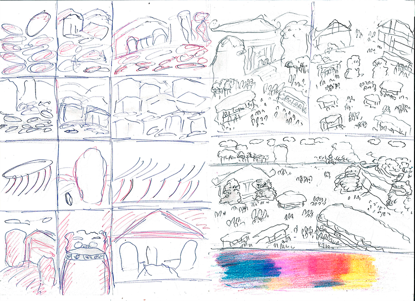 sketches iniciais e planejamentos
