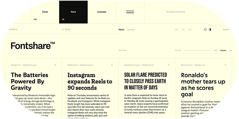 FontShare tipografias bonitas gratis