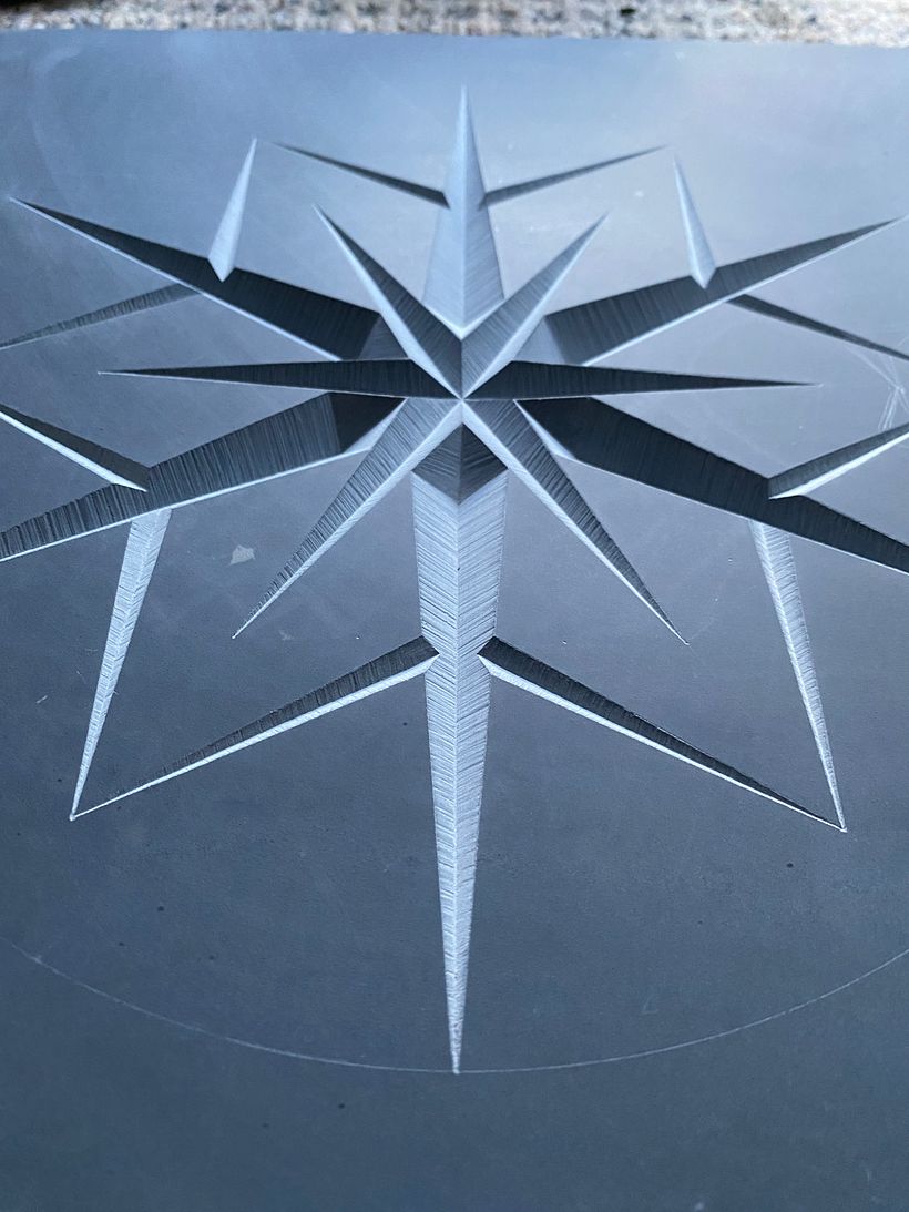 Geometric Snowflake in Welsh Slate 3