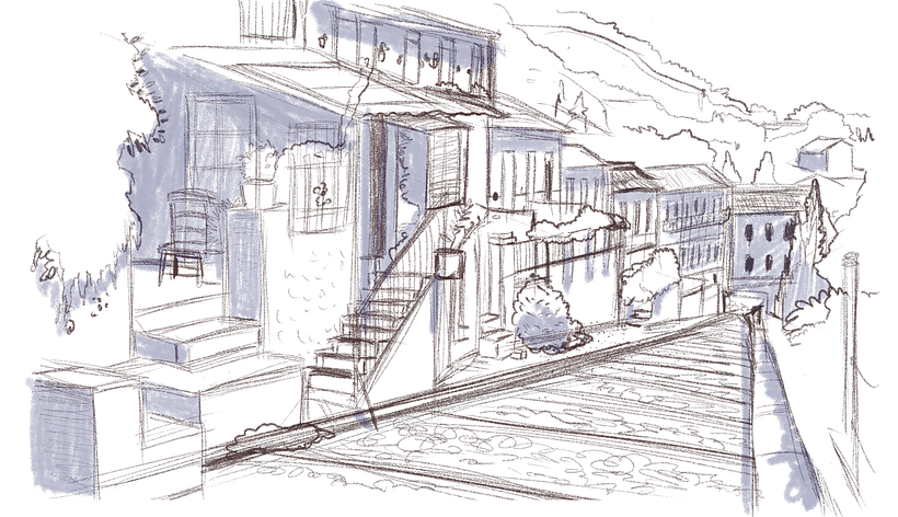 Boceto del fondo.