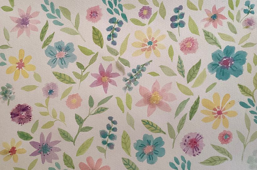 My project for course: Vibrant Floral Patterns with Watercolors 3