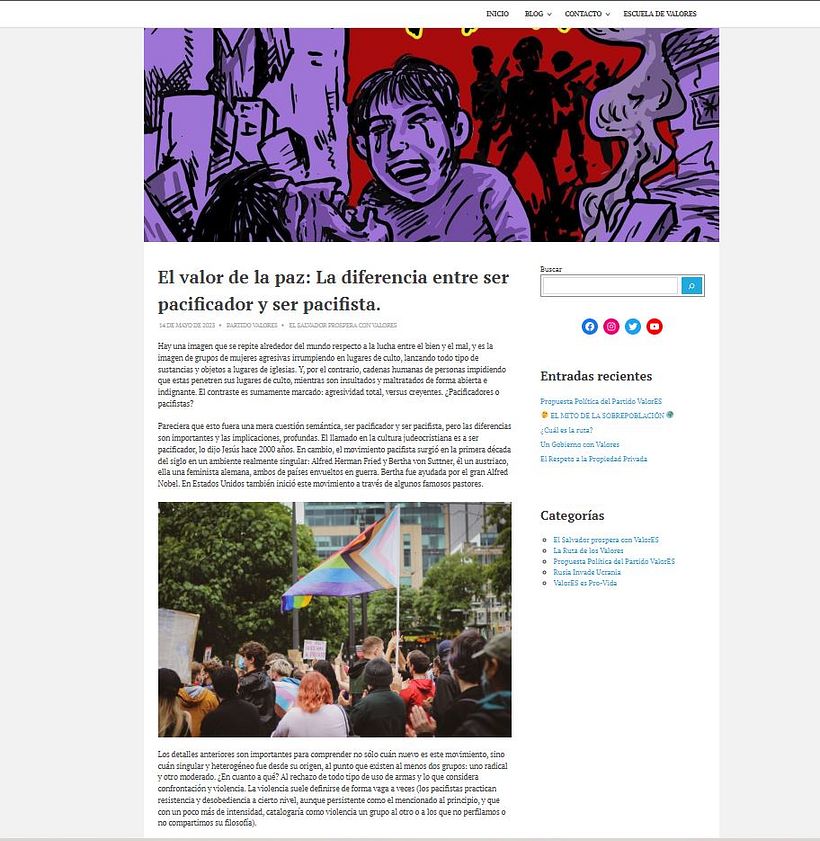 Diseño de Blog para un Partido Político en WordPress 4