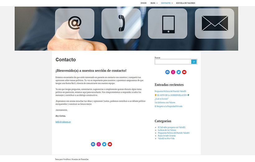 Diseño de Blog para un Partido Político en WordPress 8