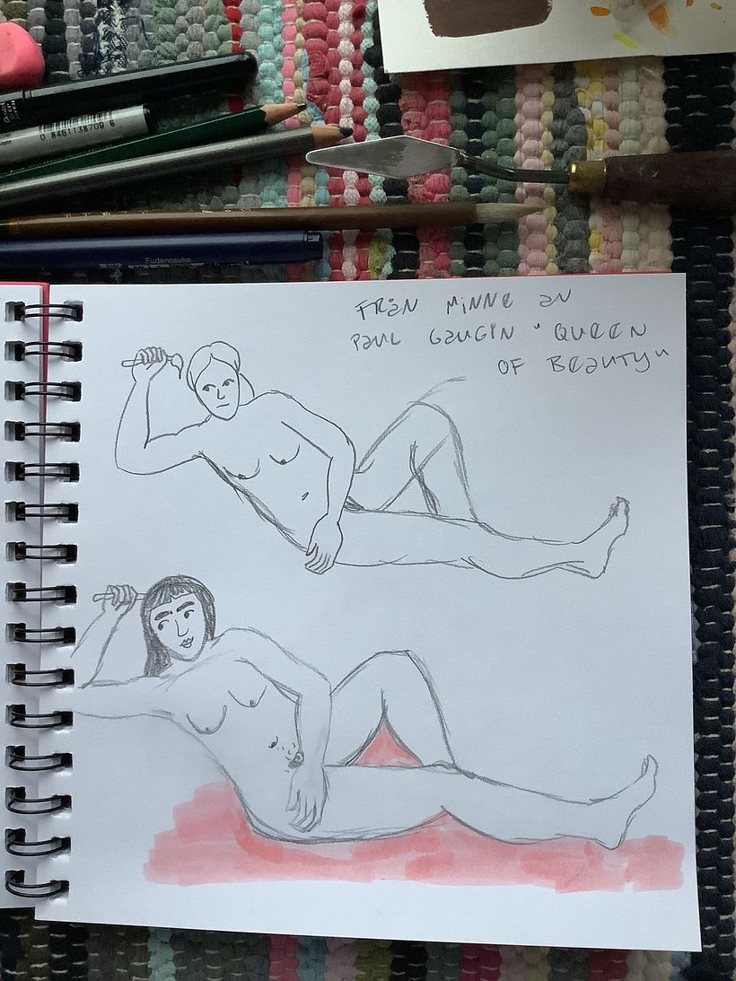 I forgot that the other foot was in front, perhaps my subconscious protecting me from having to draw another foot