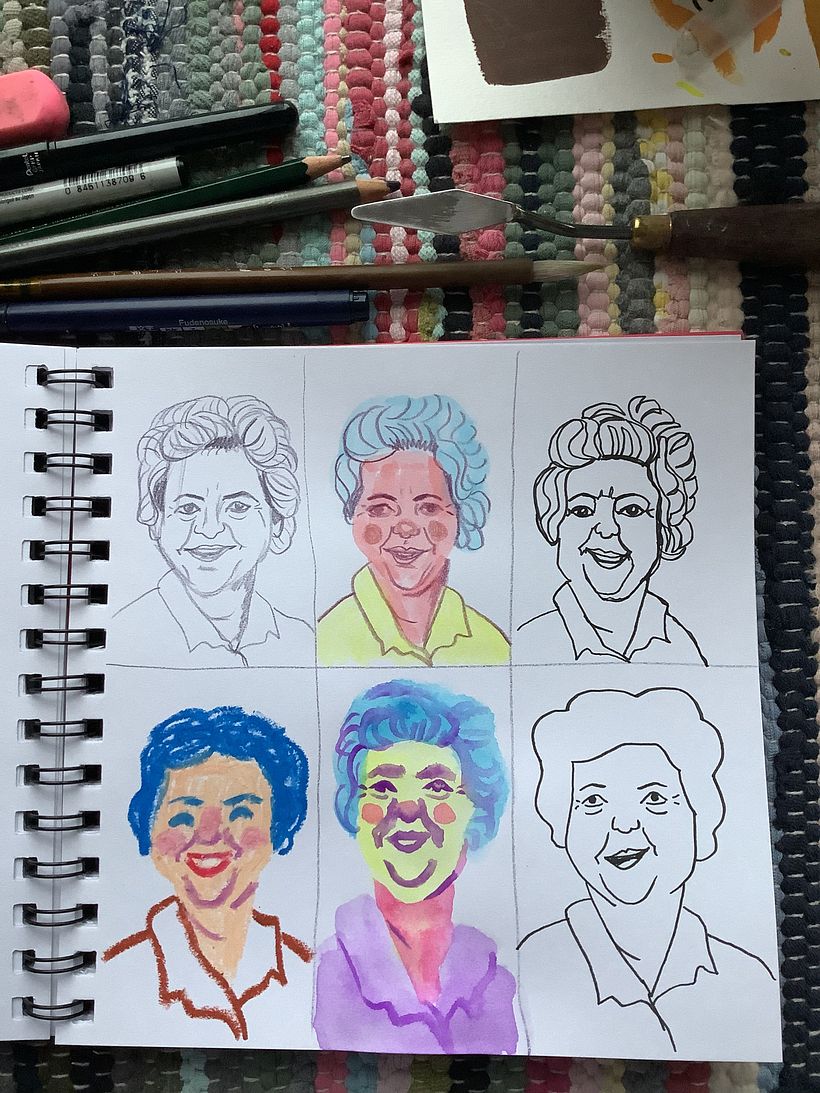 My grandma and then five other ladies 😅 the top right is my favourite.