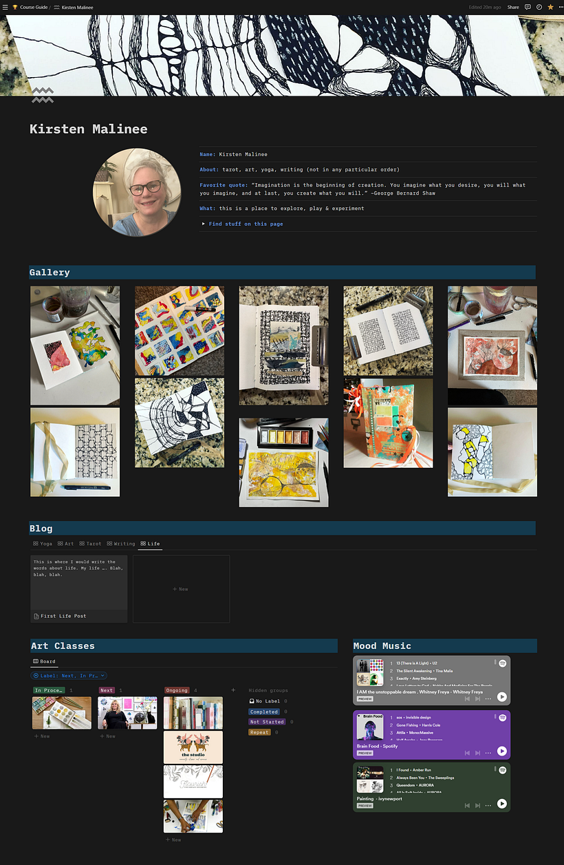 My project for course: Introduction to Notion for Creative Projects 2