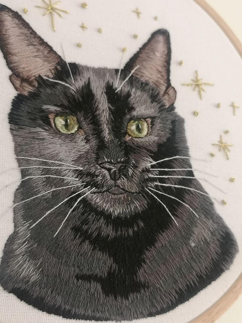 My project for course: Embroidered Pet Portraits: The Thread Painting Technique 3