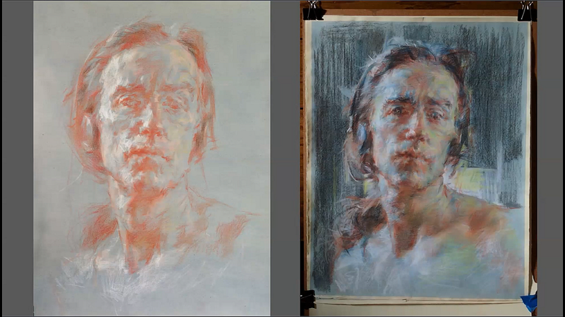 I explain my self-portrait through hatch