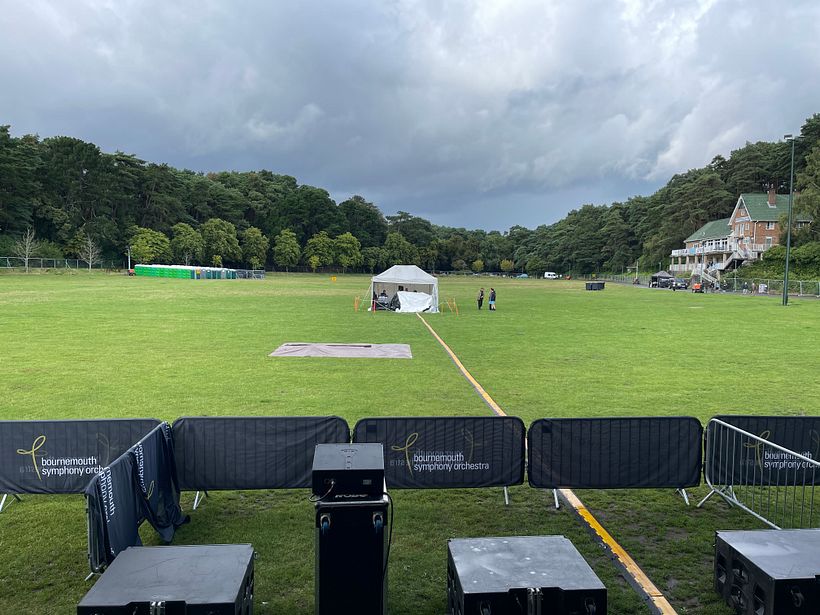 Waiting for 5000 people and their picnics to arrive...and hoping for better weather!